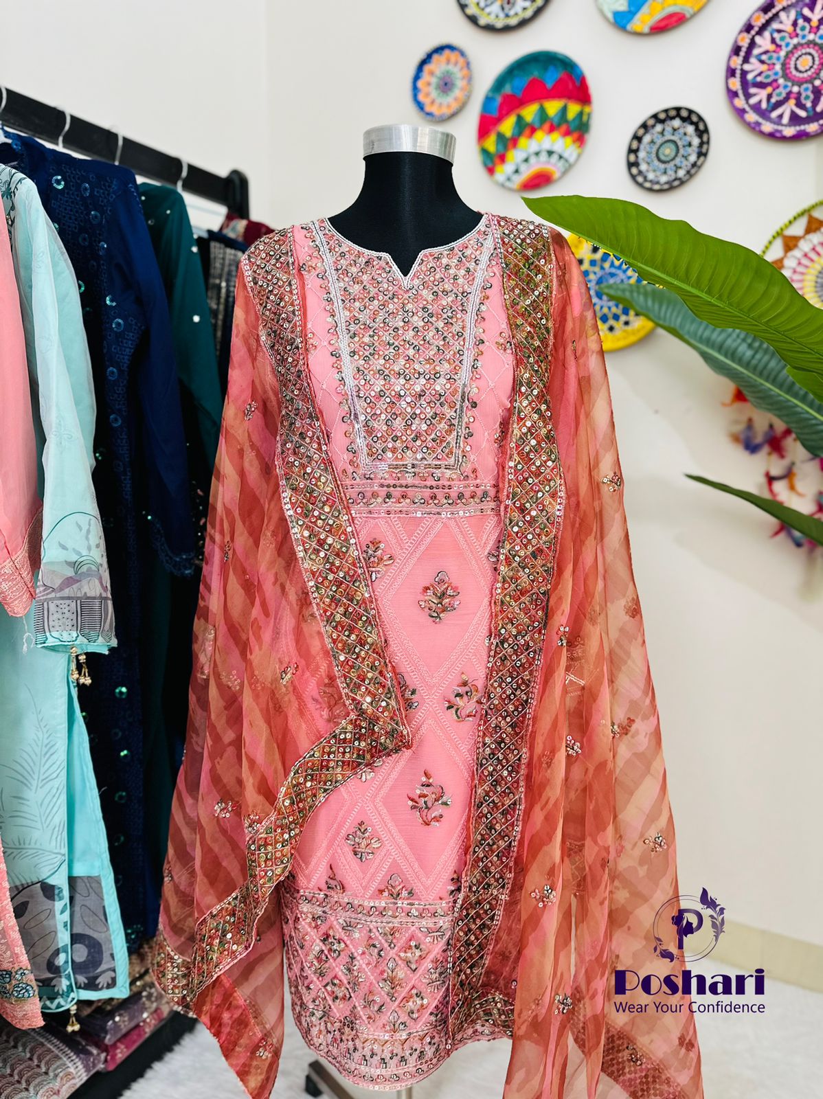 Embroidery short kamiz 2 pc (with inner)