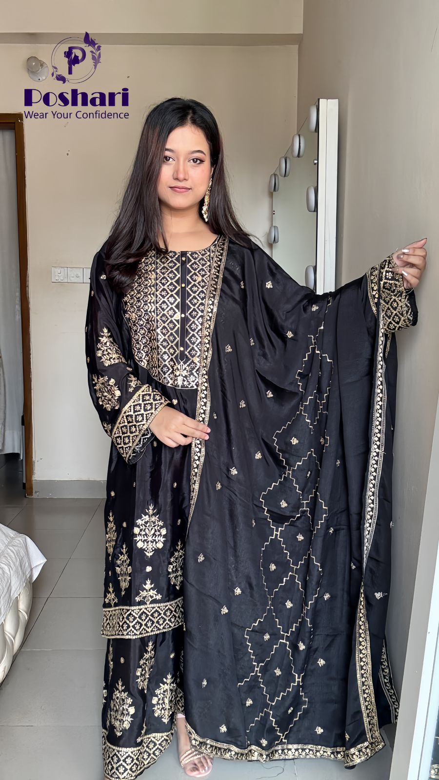 Indian dilli boutique inspired 3 pc sarara set