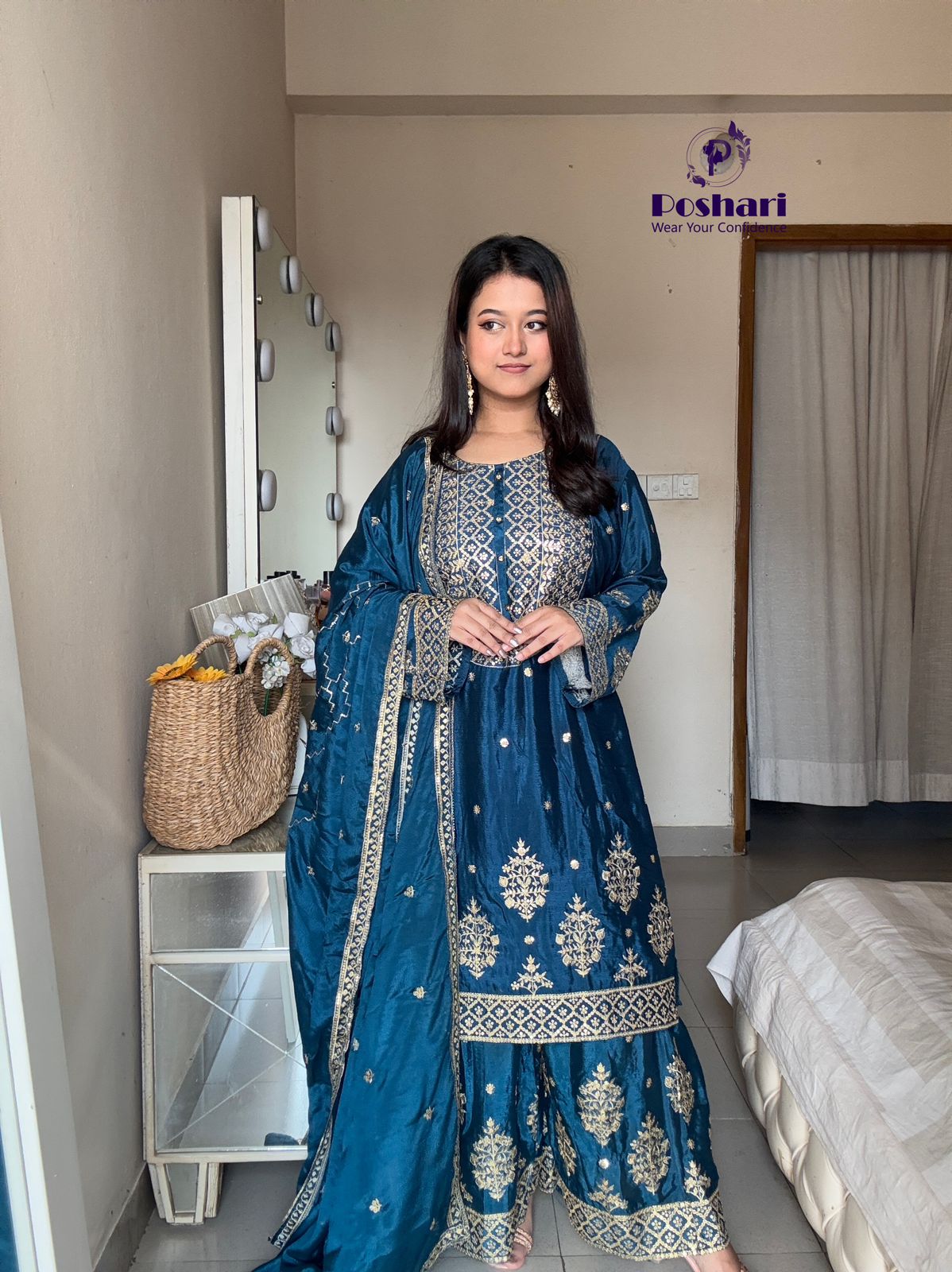 Indian dilli boutique inspired 3 pc sarara set