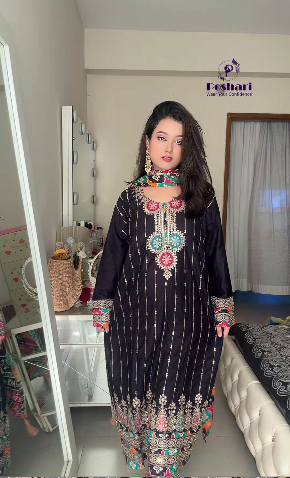 Gujrati printed cotton 3pc set