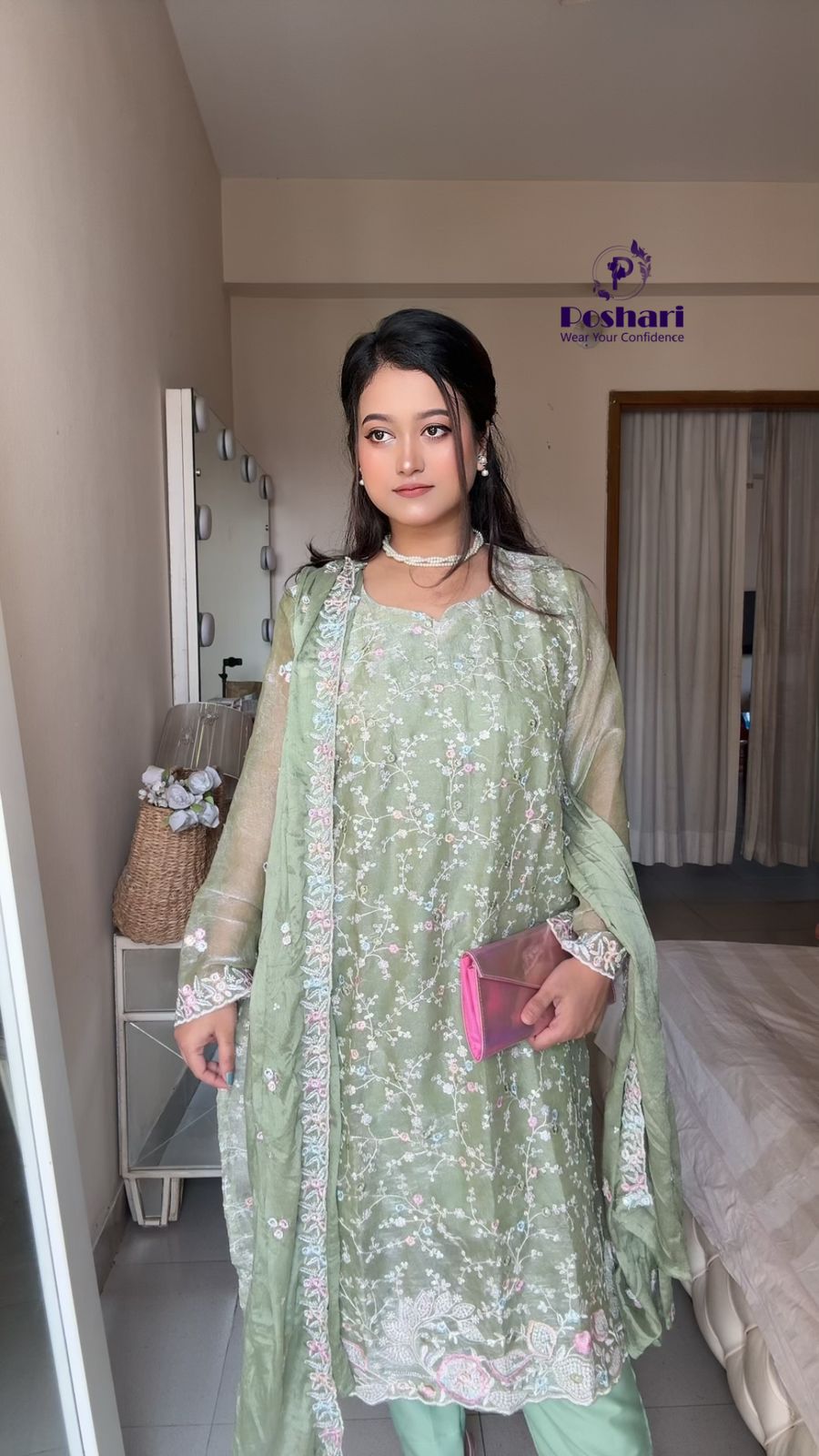 pakistani inspired embroidery 3pc set
