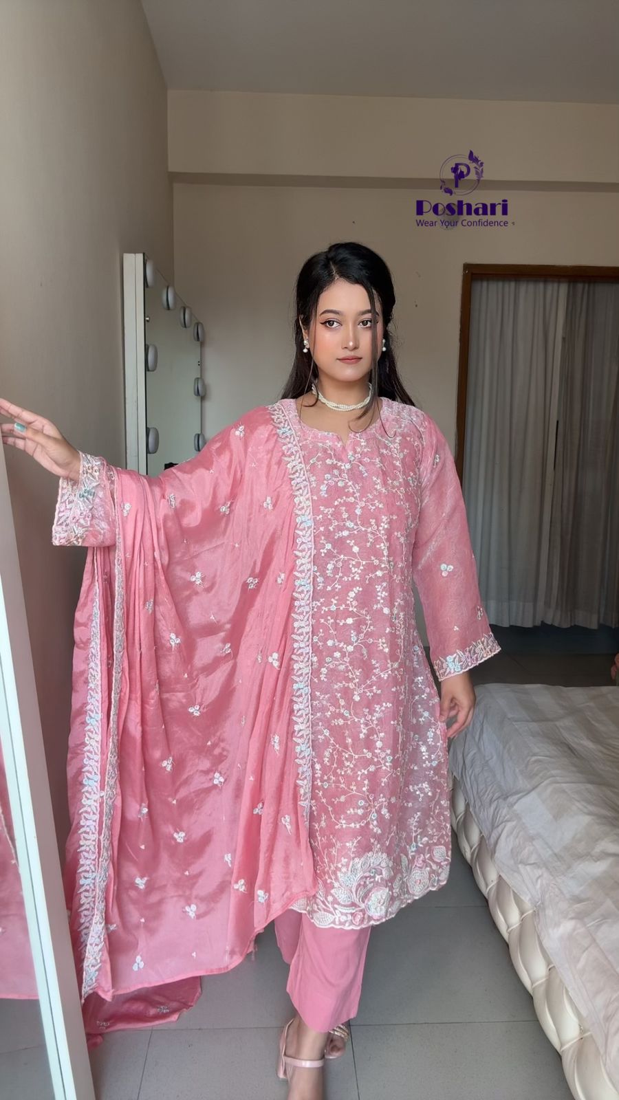 pakistani inspired embroidery 3pc set
